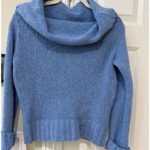 Anthropologie Light Blue Cowl-Neck Knit Sweater